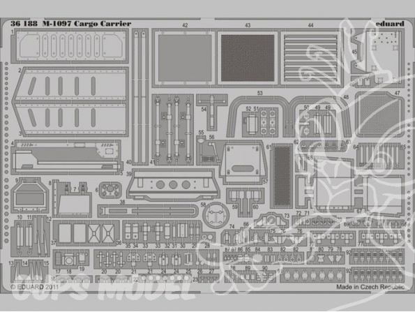 Eduard photodecoupe militaire 36188 M1097 Cargo Carrier 1/35