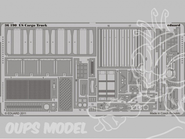 Eduard photodecoupe militaire 36190 US Cargo Truck 1/35