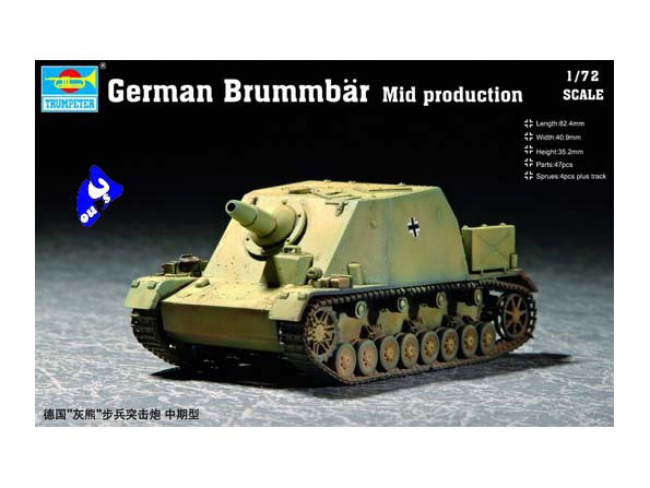 Trumpeter maquette militaire 07211 CANON D&39ASSAUT "BRUMMBAR" 1/7