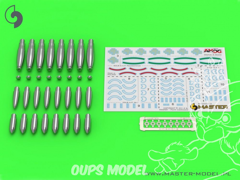 Master Model AM-24-013 Têtes pour Roquettes Britanniques RP-3 1/24