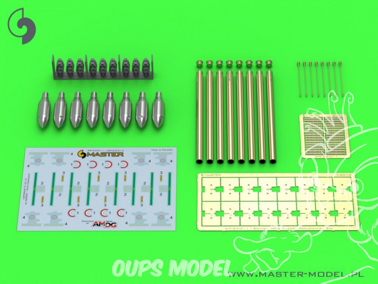 Master Model AM-24-011 Roquettes Britanniques RP-3 avec têtes 60LB SAP pour Premiers rails Mk.I 1/24