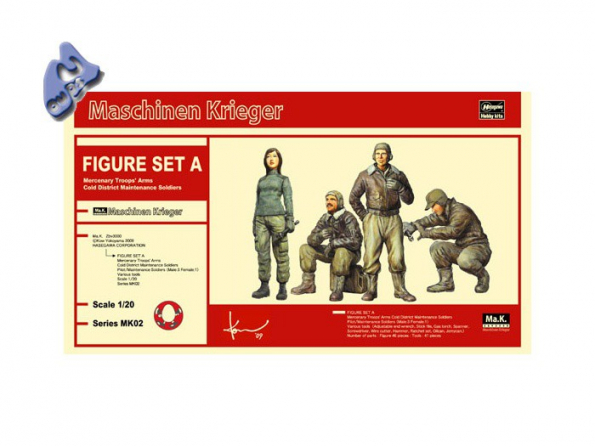 HASEGAWA maquette espace 64002 Ma.K. TROUPES MERCENAIRES 1/20