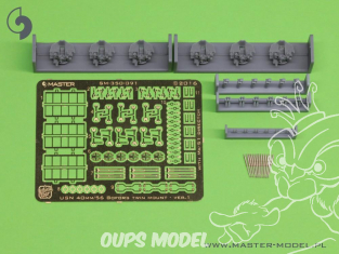 Master Model SM-350-091 Canons USN 40mm Bofors Twin Mount Ver. 1 avec Mk-51 Director x6 1/350