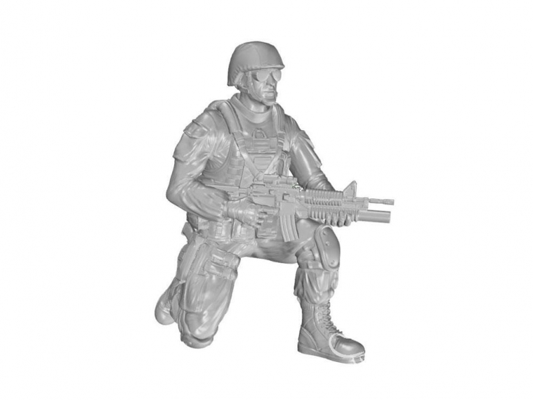 Cmk kit d'amelioration F35322 SOLDAT A GENOUX (genoux droit), US ARMY INFANTRY SQUAD 2nd Division pour M1126 Stryker 1/35