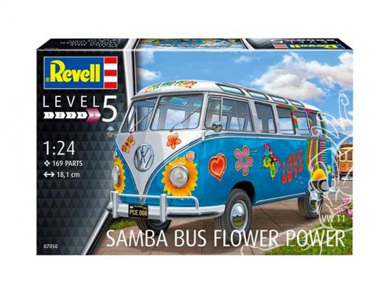 Revell maquette voiture 07050 VW T1 Samba Bus Flower Power 1/24