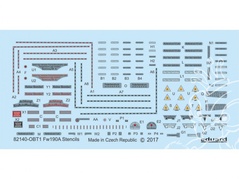 Eduard Decalques avion D48029 Marquages Focke Wulf Fw 190A Eduard 1/48