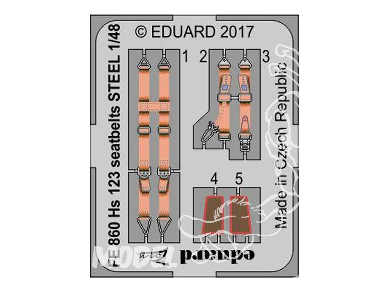 EDUARD photodecoupe avion FE860 Henschel Hs 123 Harnais métal Gaspatch Models 1/48