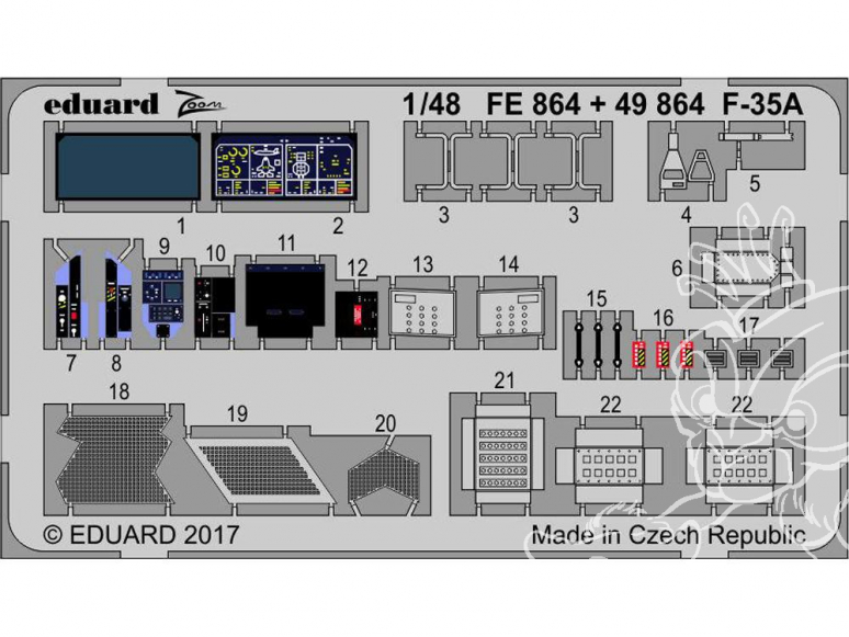 EDUARD photodecoupe avion 49864 F-35A Meng 1/48