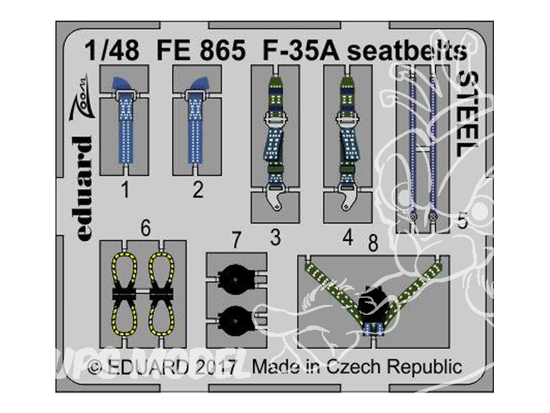 EDUARD photodecoupe avion FE865 Harnais métal F-35A Meng 1/48