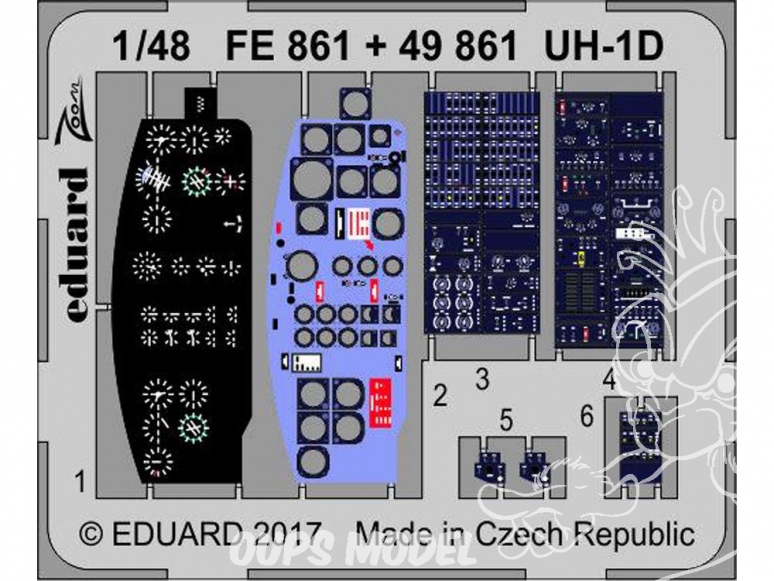 EDUARD photodecoupe helicoptere 49861 UH-1D Kitty Hawk 1/48