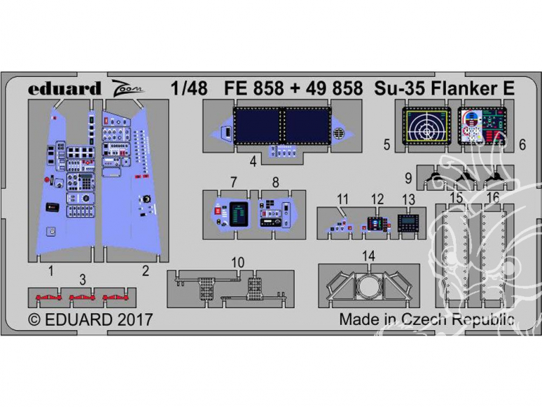 EDUARD photodecoupe avion 49858 Interieur Sukhoi Su-35 Flanker E Kitty Hawk 1/48