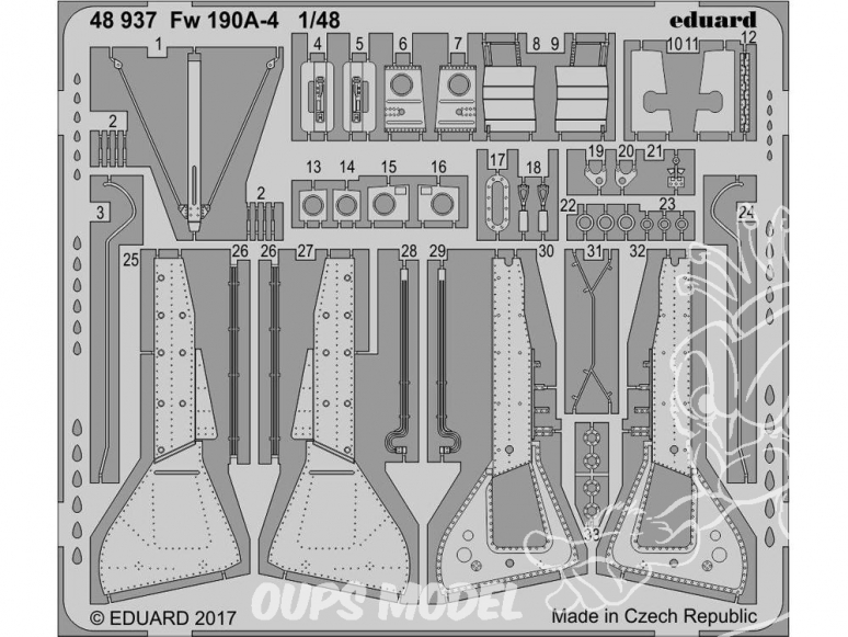 EDUARD photodecoupe avion 48937 Focke Wulf Fw 190A-4 Eduard 1/48