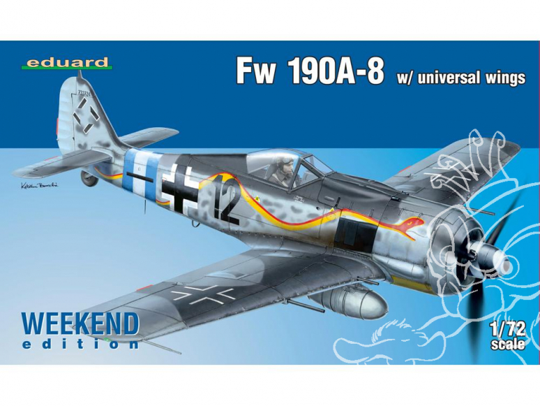 EDUARD maquette avion 7443 Focke Wulf Fw 190A-8 Ailes standards WeekEnd Edition 1/72