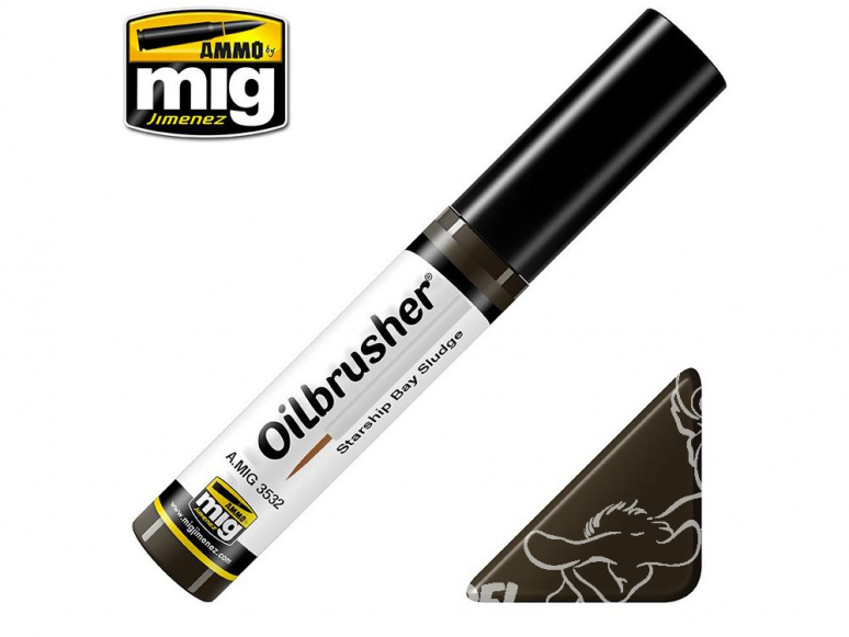 MIG Oilbrusher 3532 Saleté de baies Vaisseau spatial Mecha Peinture a l'huile avec applicateur