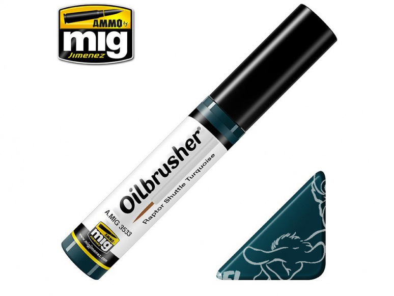 MIG Oilbrusher 3533 Turquoise Raptor navette Peinture a l'huile avec applicateur