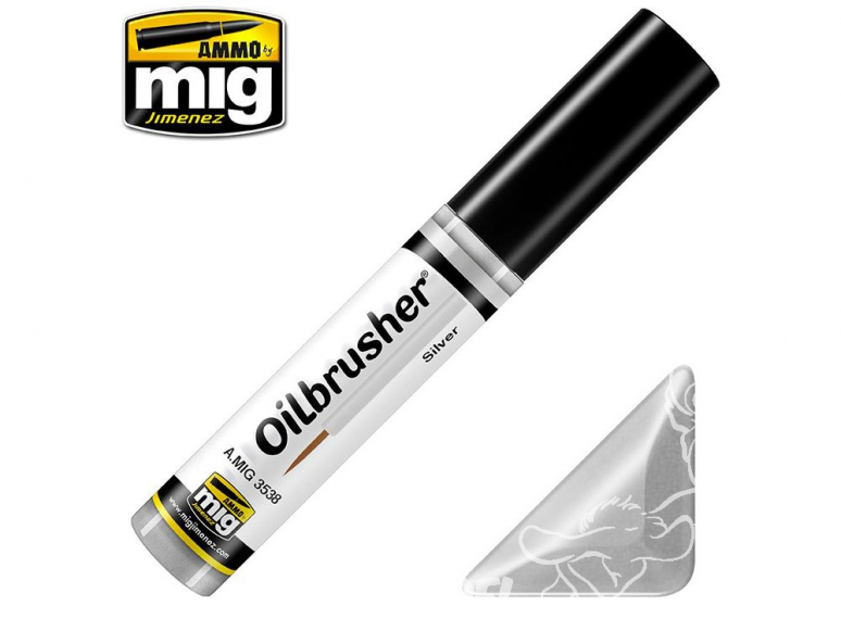 MIG Oilbrusher 3538 Argent Peinture a l'huile avec applicateur