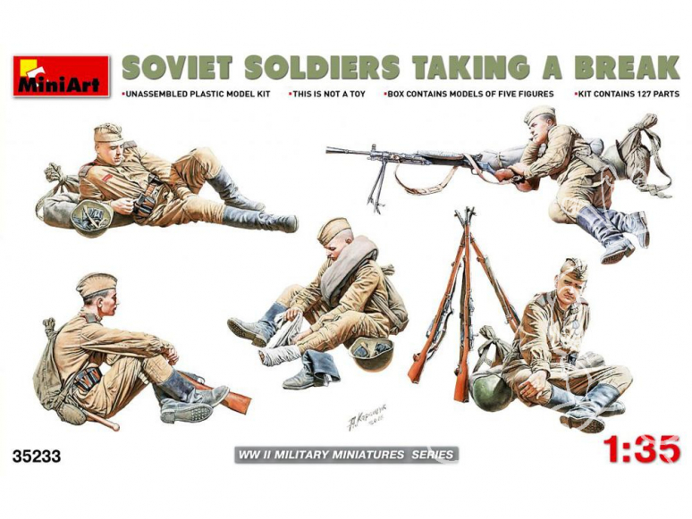 Mini Art personnages militaires 35233 Soldats sovietiques en pause WWII 1/35