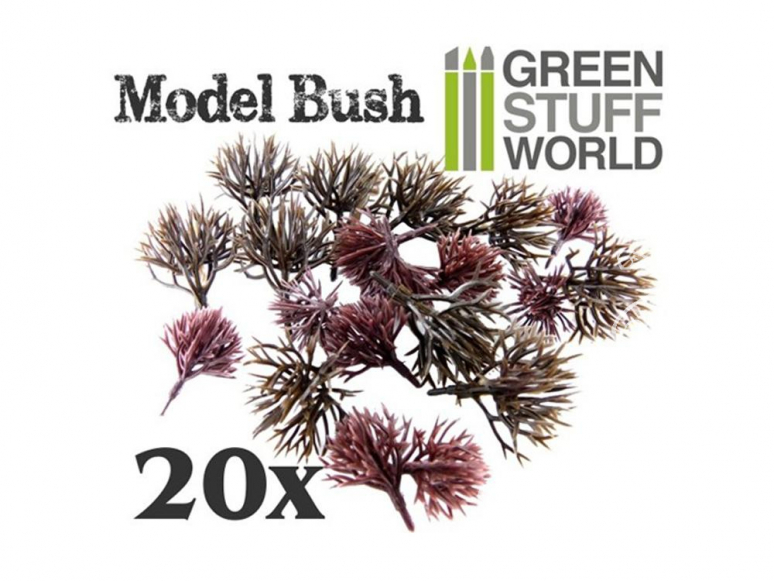 Green Stuff 365920 20x Arbustes Modelisme Flexibles