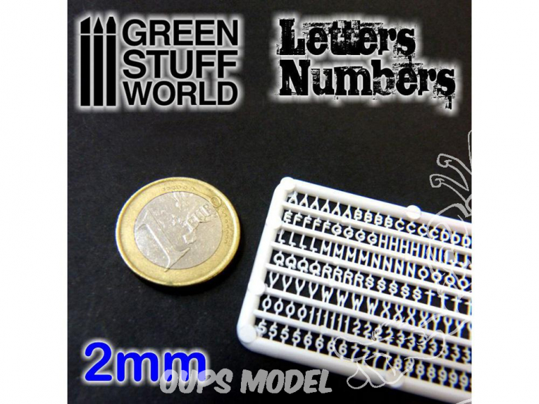 Green Stuff 364350 Lettres et nombres 2 mm
