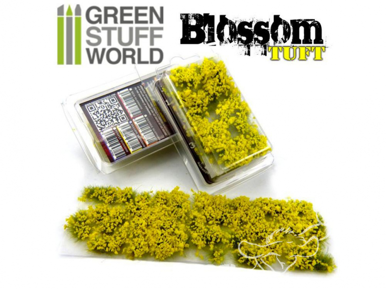 Green Stuff 367818 Touffes de Fleurs 6mm Auto-Adhésif Fleurs JAUNES