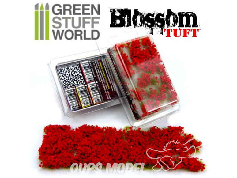 Green Stuff 367795 Touffes de Fleurs 6mm Auto-Adhésif Fleurs ROUGES