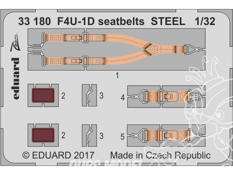 Eduard photodécoupe avion 33180 Harnais métal F4U-1D Corsair Tamiya 1/32