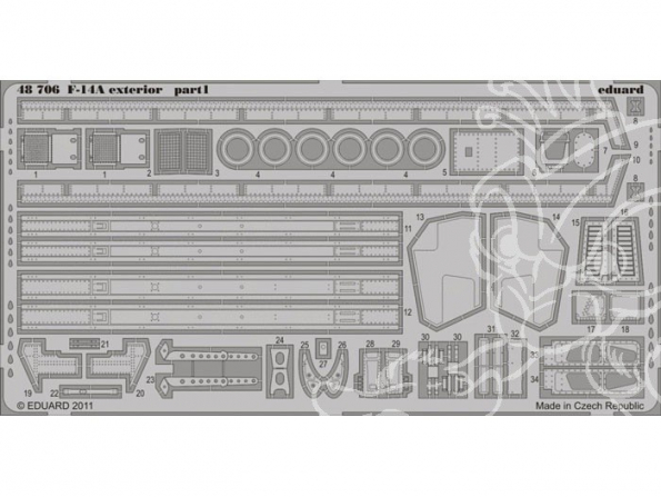 EDUARD photodecoupe avion 48706 Exterieur de F-14A 1/48