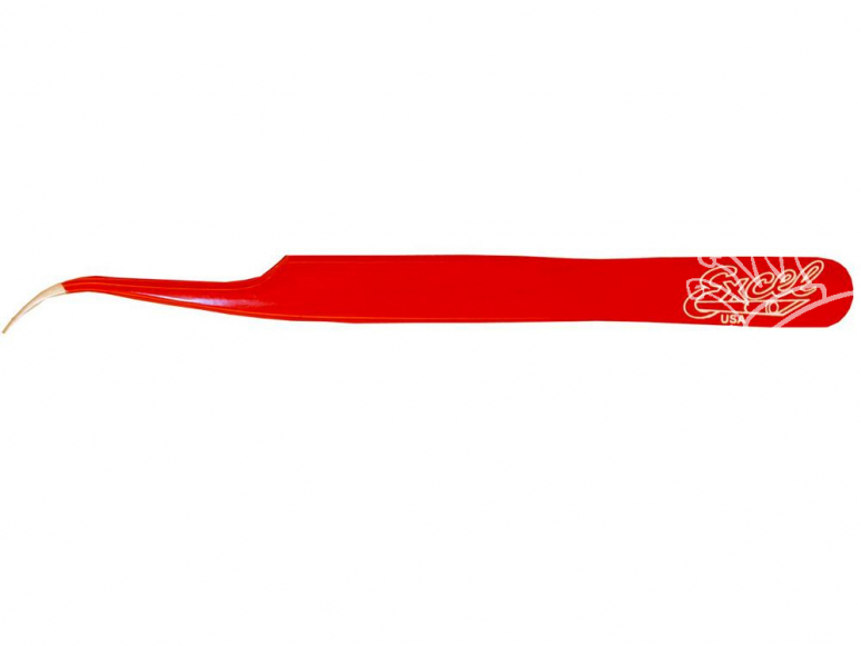 Excel outillage maquette 30426 Pince à épiler à pointe oblique (rouge)