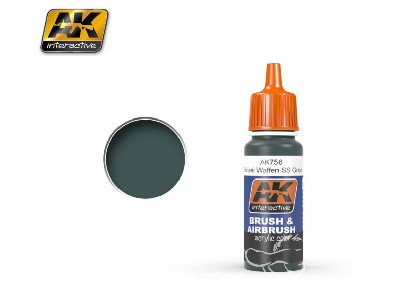 Ak interactive peinture acrylique AK756 Vert Polizei Waffen SS 17ml