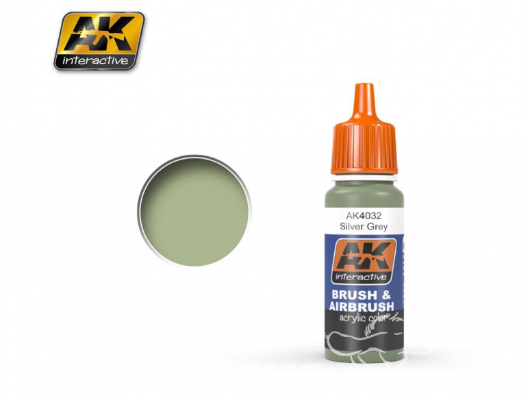 Ak interactive peinture acrylique AK4032 Gris argent BSC N°28 17ml