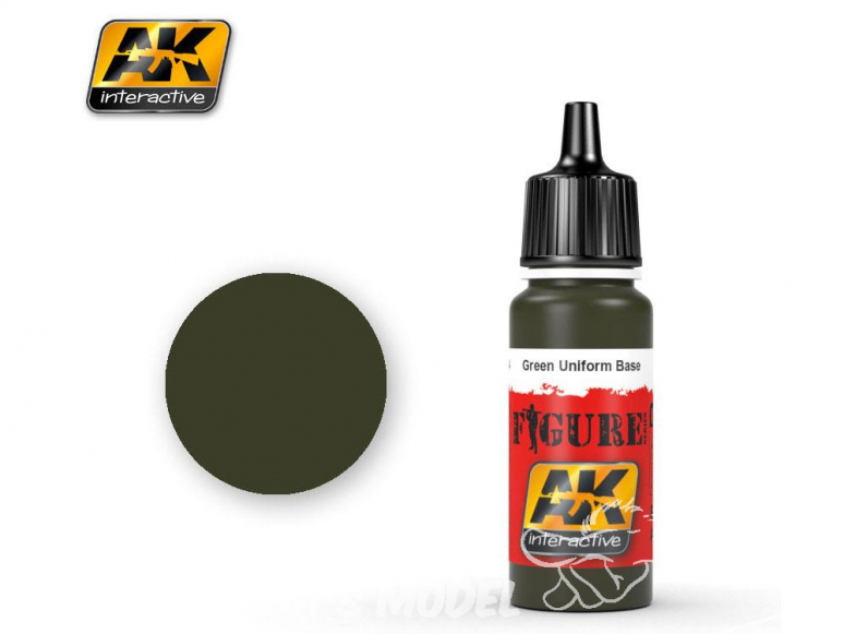 Ak interactive peinture acrylique Figurine AK3114 Uniforme vert Base 17ml