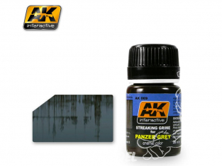 Ak interactive Peinture Enamel AK069 Streaking saleté pour véhicules gris Panzer 35ml