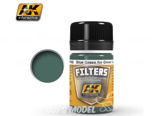 Ak interactive Peinture Enamel AK4162 Filtre bleu vert pour Camouflage vert 35ml