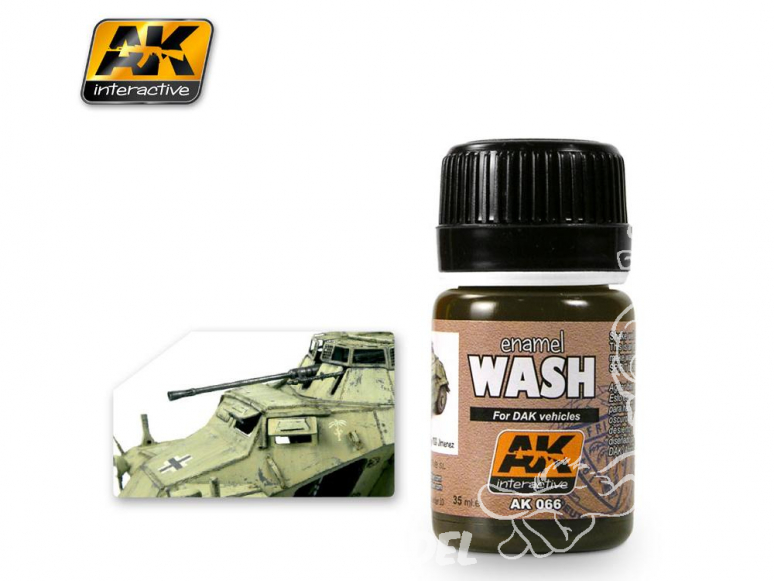 Ak interactive Peinture Enamel AK066 Lavis pour véhicules Afrika Korps (DAK) 35ml