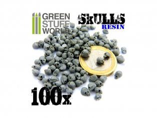Green Stuff 363438 100x Crânes Humains en résine 1/76 a 1/35