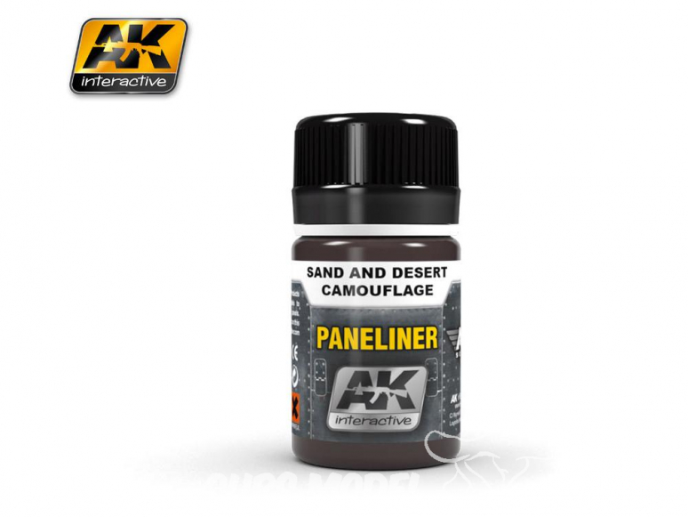 Ak interactive Peinture Enamel AK2073 Paneliner Camouflage sable et désert 35ml