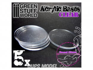 Green Stuff 367986 Socles Acryliques ROND 55 mm Transparent