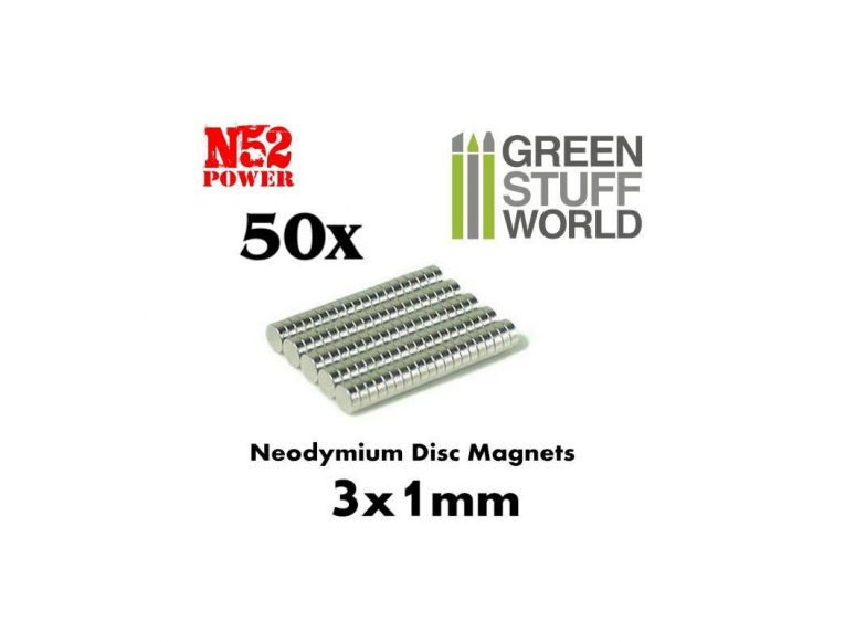 Green Stuff 367580 Aimants Néodymes 3x1mm - 50 units (N52)