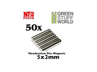 Green Stuff 367603 Aimants Néodymes 5x2mm - 50 units (N52)