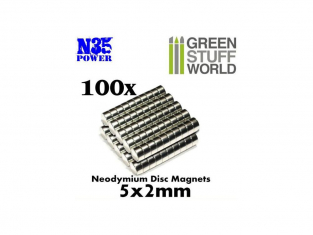 Green Stuff 365623 Aimants Néodymes 5x2mm - 100 units (N35)