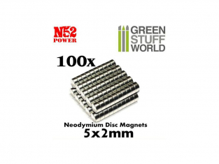 Green Stuff 367641 Aimants Néodymes 5x2mm - 100 units (N52)