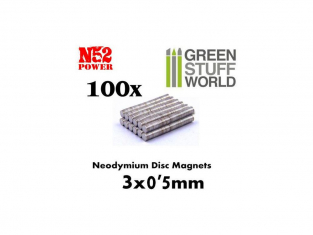 Green Stuff 367610 Aimants Néodymes 3x0'5mm - 100 units (N52)
