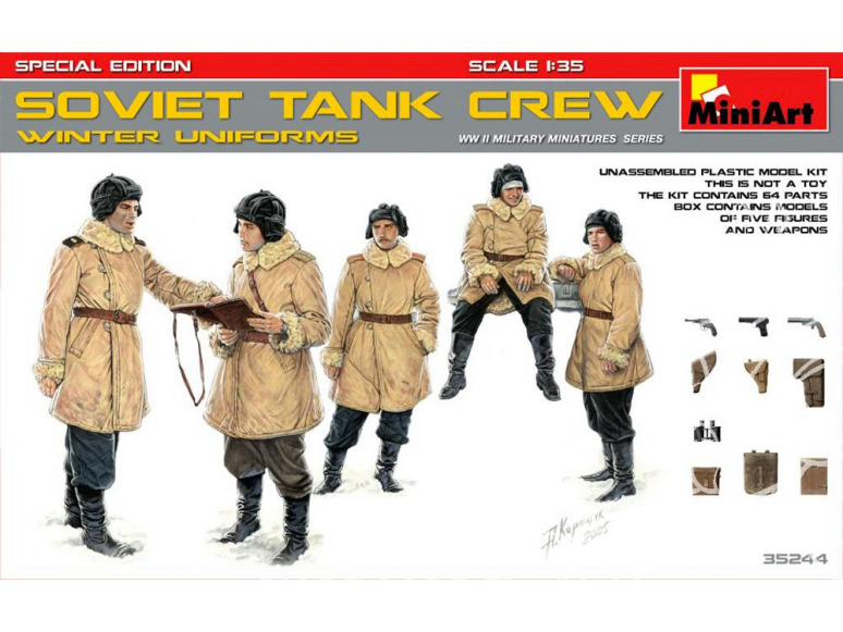 Mini Art personnages militaires 35244 Tankiste sovietiques en uniforme d'hivers WWII 1/35