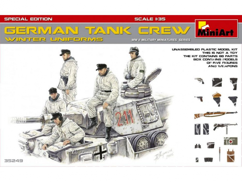 Mini Art personnages militaires 35249 Equipage de char Allemand en uniforme d'hivers WWII 1/35