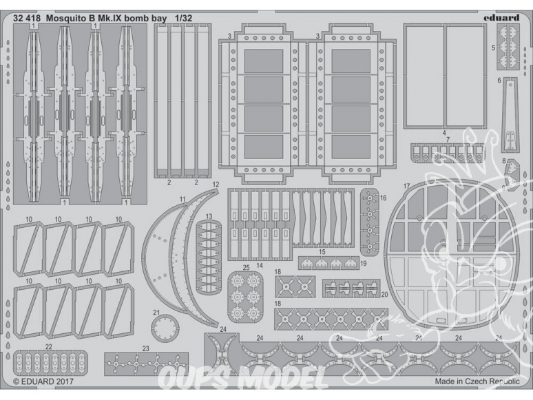 Eduard photodécoupe avion 32418 Mosquito B Mk.IX Baie de bombes Hk Models 1/32