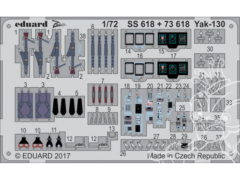 Eduard photodecoupe avion SS618 Zoom intérieur Yak-130 Zvezda 1/72