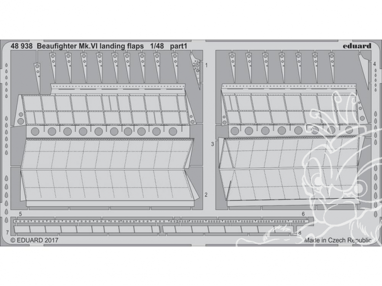 EDUARD photodecoupe avion 48938 Volets d'atterrissage Beaufighter Mk.VI Tamiya 1/48