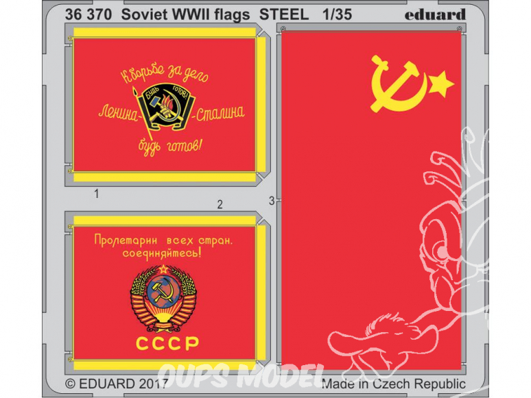 Eduard photodecoupe militaire 36370 Drapeaux Soviétiques WWII métal 1/35
