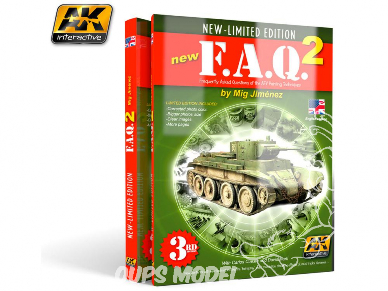 Ak Interactive livre AK038 FAQ 2 Techniques de peinture des véhicules blindés en Anglais par Mig Jimenez