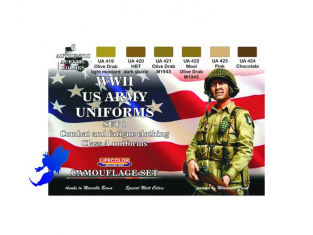 LIFECOLOR peinture cs17 UNIFORMES US WWII CLASSE A